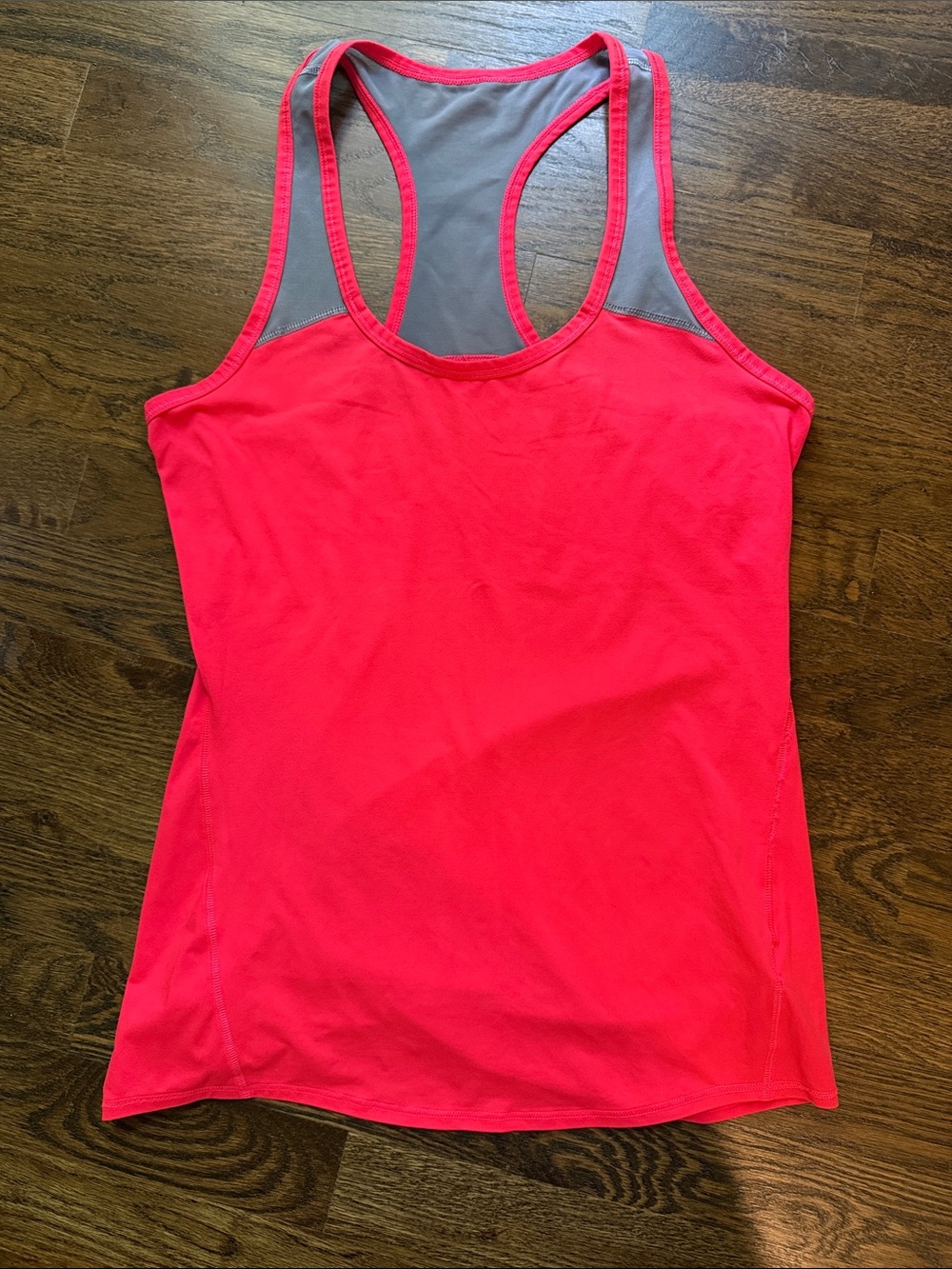 Athleta- Women’s Neon Orange Racerback Tank Top - two tone with mesh